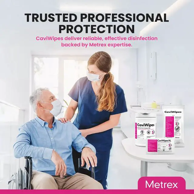 Alt view image 7 of 7 - Metrex CaviWipes Disinfecting Towelettes Durable Non-Woven Disinfecting Wipes for Hard, Non-Porous Surfaces in Healthcare & Laboratory Settings, Pre-Saturated with CaviCide 160 Wipes (Pack of 1)