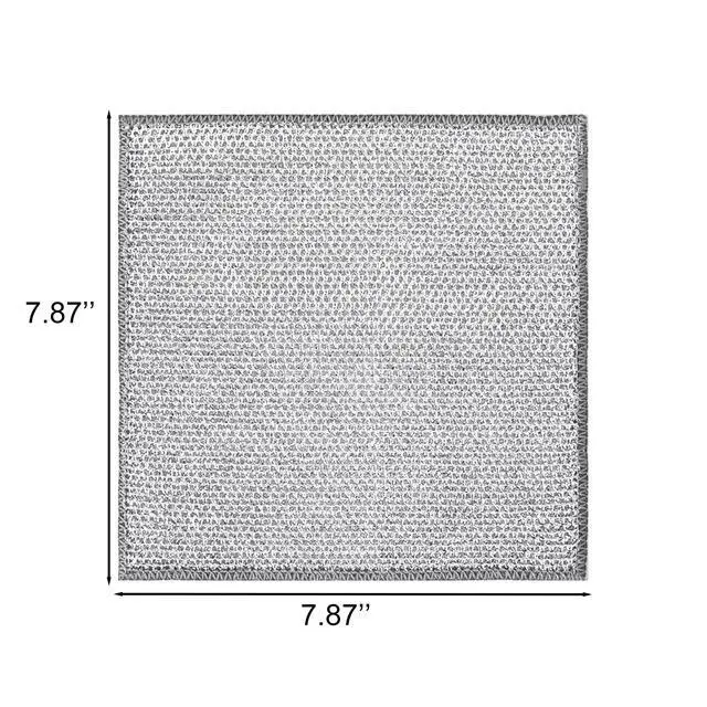 Alt view image 4 of 6 - PRINKROOMY Double-Layer Steel Wire Cleaning Cloth - Non-Scratch Wire Dishcloth Rag Heavy Duty Scrub Pads Multi-Purpose Silver Mesh Scouring Pads for Dishes, Pots, Pans (10 pcs)