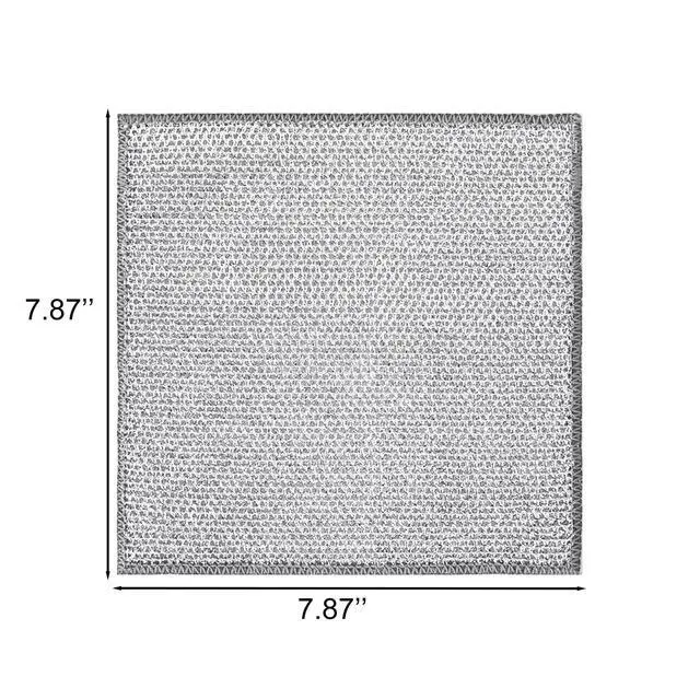 Alt view image 4 of 6 - PRINKROOMY Double-Layer Steel Wire Cleaning Cloth - Non-Scratch Wire Dishcloth Rag Heavy Duty Scrub Pads Multi-Purpose Silver Mesh Scouring Pads for Dishes, Pots, Pans (20PCS)