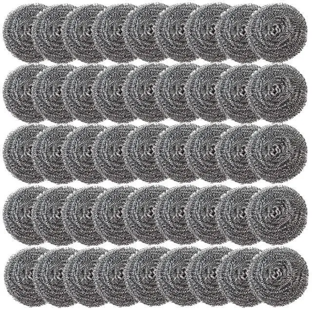 Main image of XXJXING 48 Pack Stainless Steel Scourers Sponges,Steel Wool scrubbers for stoves, pots, Cooker Hoods, etc. That are Difficult to Clean (48 Pack-Small 10 gram)
