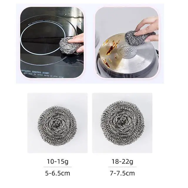 Alt view image 3 of 5 - XXJXING 48 Pack Stainless Steel Scourers Sponges,Steel Wool scrubbers for stoves, pots, Cooker Hoods, etc. That are Difficult to Clean (48 Pack-Small 10 gram)