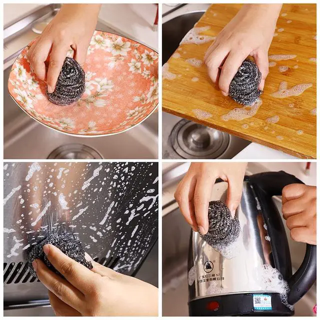 Alt view image 5 of 5 - XXJXING 48 Pack Stainless Steel Scourers Sponges,Steel Wool scrubbers for stoves, pots, Cooker Hoods, etc. That are Difficult to Clean (48 Pack-Small 10 gram)