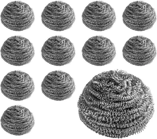 Main image of New Star Foodservice Extra Large (50 Grams) Stainless Steel Sponges Scrubbers, Set of 12