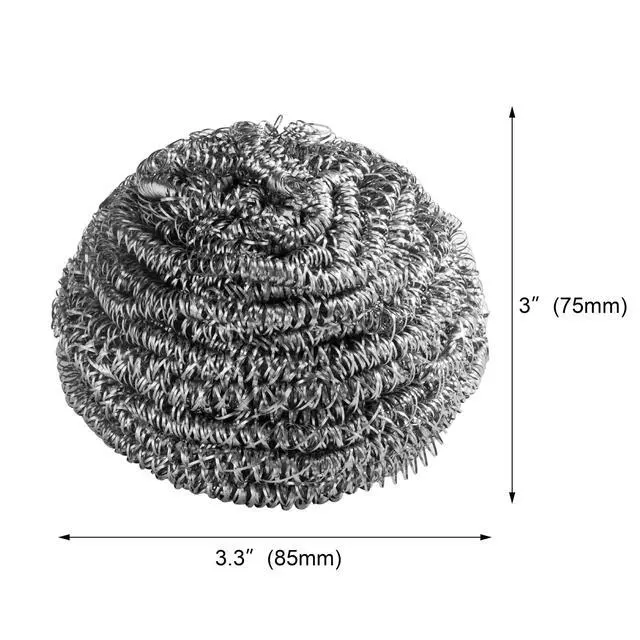 Alt view image 2 of 7 - New Star Foodservice Extra Large (50 Grams) Stainless Steel Sponges Scrubbers, Set of 12