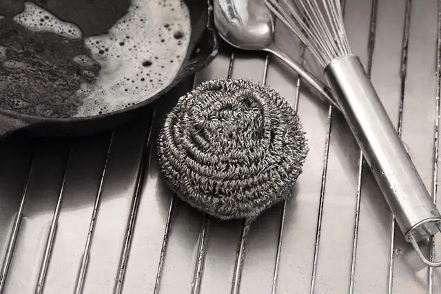 Alt view image 7 of 7 - New Star Foodservice Extra Large (50 Grams) Stainless Steel Sponges Scrubbers, Set of 12