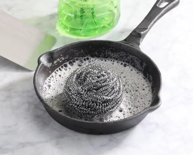 Alt view image 6 of 7 - New Star Foodservice Extra Large (50 Grams) Stainless Steel Sponges Scrubbers, Set of 12
