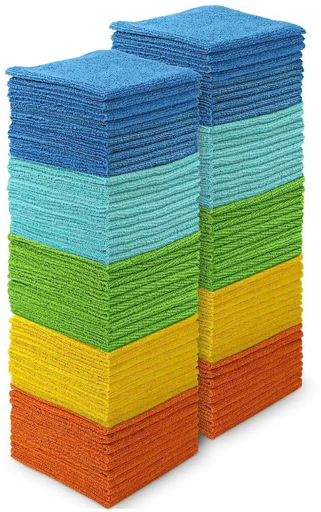 Main image of AIDEA Microfiber Cleaning Cloth 100PK, Soft Absorbent Rags, Microfiber Towels for Cars, Kitchen Towels, Dusting Cloth for Home, Window, Cleaning Supplies,12"×12"