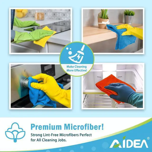 Alt view image 7 of 7 - Microfiber Cleaning Cloth, 5PK, Soft Absorbent Rags, Microfiber Towels for Cars, Kitchen Towels, Dusting Cloth for Home, Window, Cleaning Supplies, 12"×12"