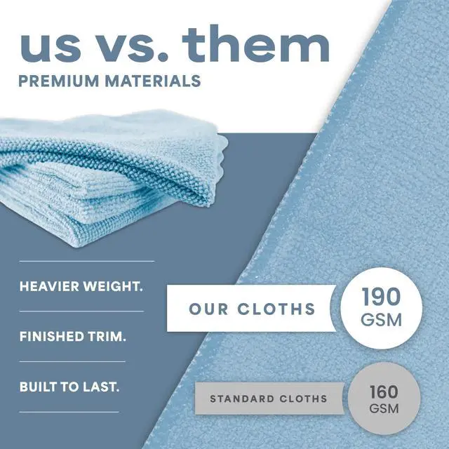 Alt view image 7 of 7 - S&T INC. Microfiber Cleaning Cloth, Bulk Microfiber Towel for Home, Reusable and Lint Free Cloth Towels for Car, Light Blue, 11.5 Inch x 11.5 Inch, 100 Pack