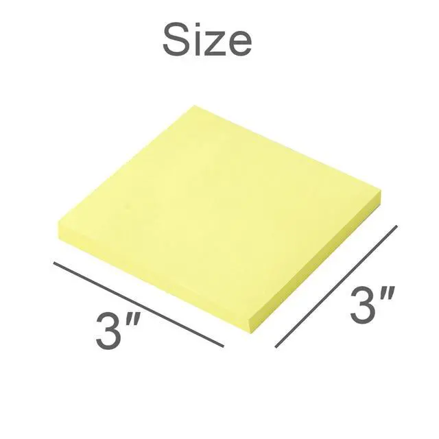 Alt view image 3 of 7 - (24 Pads) Sticky Notes 3x3 in Yellow, Strong Adhesive, Clean Removal, Recyclable, Self-Stick Pads, Easy to Post for Home, Office, Notebook