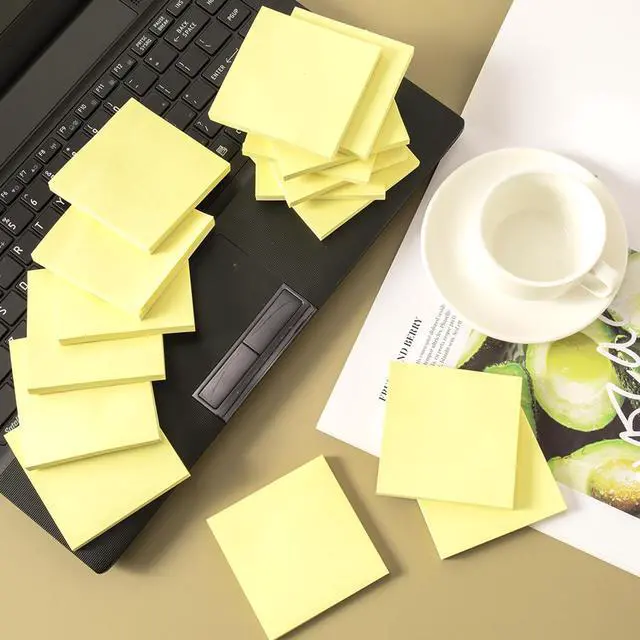 Alt view image 5 of 7 - (24 Pads) Sticky Notes 3x3 in Yellow, Strong Adhesive, Clean Removal, Recyclable, Self-Stick Pads, Easy to Post for Home, Office, Notebook