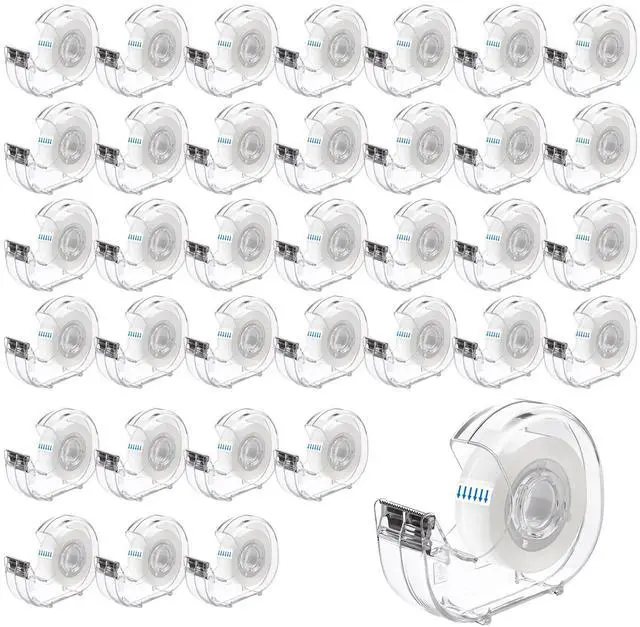 Main image of JEFURE 36 Pcs Transparent Tape with Dispenser, 0.7 in x 1000 in Clear Tapes and Refillable Dispensers, Office Tape Rolls with Dispenser Bulk for Craft Jobs, Gift Wrapping, Repairing, Home and School