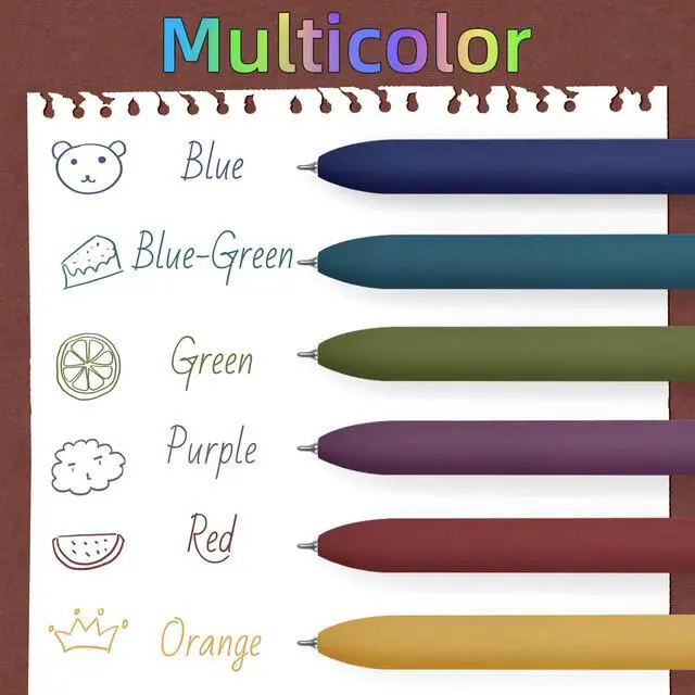 Alt view image 2 of 7 - UIXJODO Colorful Pens, 6 Pcs Colored Pens Fine Point Smooth Writing Pen, 0.5mm Colored Ink Gel Pen for Journaling Note Taking Writing, Office School Supplies Gifts for Women (6 Pcs Gold Vintage)