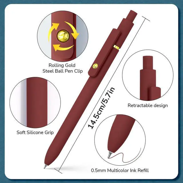 Alt view image 3 of 7 - UIXJODO Colorful Pens, 6 Pcs Colored Pens Fine Point Smooth Writing Pen, 0.5mm Colored Ink Gel Pen for Journaling Note Taking Writing, Office School Supplies Gifts for Women (6 Pcs Gold Vintage)
