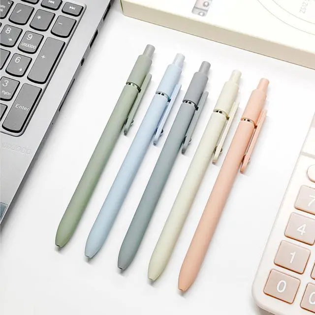 Alt view image 2 of 7 - UIXJODO Gel Pens, 5 Pcs 0.5mm Black Ink Pens Fine Point Smooth Writing Pens, High-End Series Pens for Journaling Note Taking, Cute Office School Supplies Gifts for Women Men (Morandi)