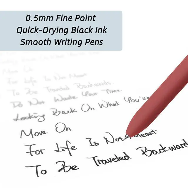 Alt view image 3 of 6 - YOXMJDB Gel Pens, 5 Pcs 0.5mm Fine Point Smooth Writing Pens Cute Pens, High-End Series Black Ink Pens for Journaling Note Taking, School Office Supplies for Women Men (5 Pcs Vintage)