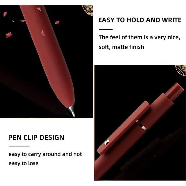 Alt view image 6 of 6 - YOXMJDB Gel Pens, 5 Pcs 0.5mm Fine Point Smooth Writing Pens Cute Pens, High-End Series Black Ink Pens for Journaling Note Taking, School Office Supplies for Women Men (5 Pcs Vintage)