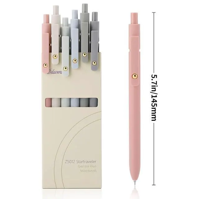 Alt view image 2 of 7 - Ddaowanx Gel Pens, 6 Pcs 0.5mm Quick Dry Black Ink Pens Fine Point Smooth Writing Pens, Cute Office School Supplies Gifts for Women