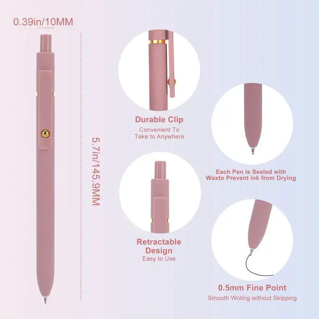 Alt view image 3 of 7 - Ddaowanx Gel Pens, 6 Pcs 0.5mm Quick Dry Black Ink Pens Fine Point Smooth Writing Pens, Cute Office School Supplies Gifts for Women