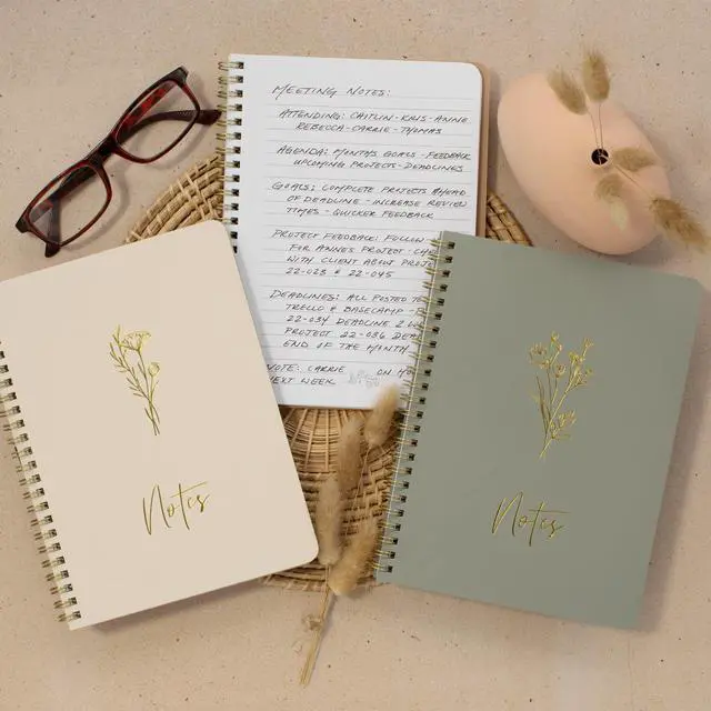 Alt view image 2 of 7 - ZICOTO Aesthetic Spiral Notebook Set of 3 For Women - Cute College Ruled 8x6 Journal/Notebook with Large Pockets And Lined Pages - Perfect Supplies to Stay Organized at Work or School