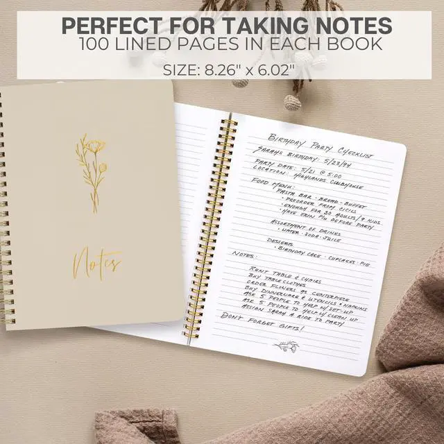 Alt view image 4 of 7 - ZICOTO Aesthetic Spiral Notebook Set of 3 For Women - Cute College Ruled 8x6 Journal/Notebook with Large Pockets And Lined Pages - Perfect Supplies to Stay Organized at Work or School