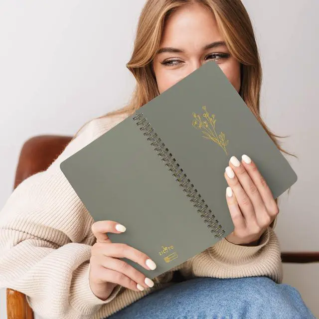 Alt view image 7 of 7 - ZICOTO Aesthetic Spiral Notebook Set of 3 For Women - Cute College Ruled 8x6 Journal/Notebook with Large Pockets And Lined Pages - Perfect Supplies to Stay Organized at Work or School