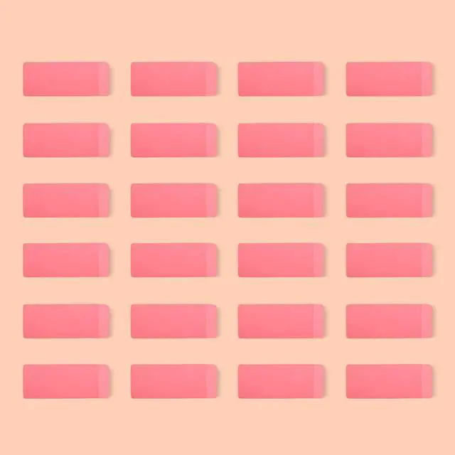 Main image of Amazon Basics Rectangular Erasers for School and Office, Pink, Art Eraser for Drawing, Stationery Supplies, 24 Count