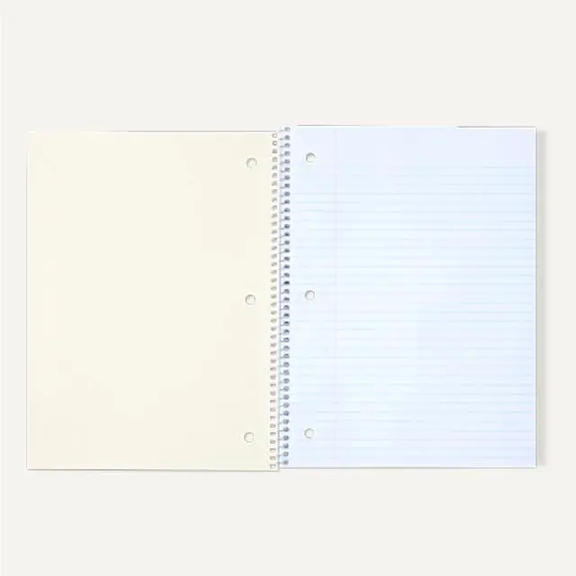 Alt view image 4 of 5 - Amazon Basics Wide Ruled Spiral Notebook, For Work and School, 70 Sheets, 8" x 10.5", Assorted Solid Colors, 5 pack