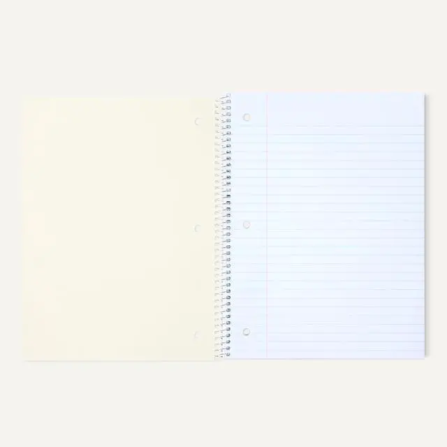 Alt view image 4 of 5 - Amazon Basics Wide Ruled Spiral Notebooks, 8" x 10-1/2", 70 Sheets, Assorted Pastel Solid Colors, 5 Pack
