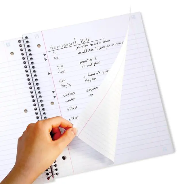 Alt view image 3 of 7 - Five Star Spiral Notebook + Study App, 1 Subject, Wide Ruled Paper, 8" x 10.5", 100 Sheets, Fights Ink Bleed, Water Resistant Cover, Vivid Yellow (930010CJ1)