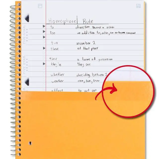 Alt view image 4 of 7 - Five Star Spiral Notebook + Study App, 1 Subject, Wide Ruled Paper, 8" x 10-1/2", 100 Sheets, Fights Ink Bleed, Water Resistant Cover, Tidewater Blue (72875)