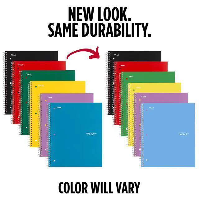 Alt view image 2 of 7 - Five Star Spiral Notebook + Study App, 6 Pack, 1 Subject, Wide Ruled Paper, 8" x 10-1/2", 100 Sheets, Fights Ink Bleed, Water Resistant Cover, Assorted Colors (38042)