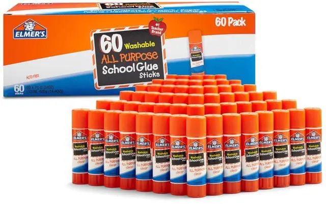 Main image of Elmer's All Purpose School Glue Sticks, Acid-Free and Washable, 7 Grams, 60 Count - Arts & Crafts, Projects, #1 Teacher Brand