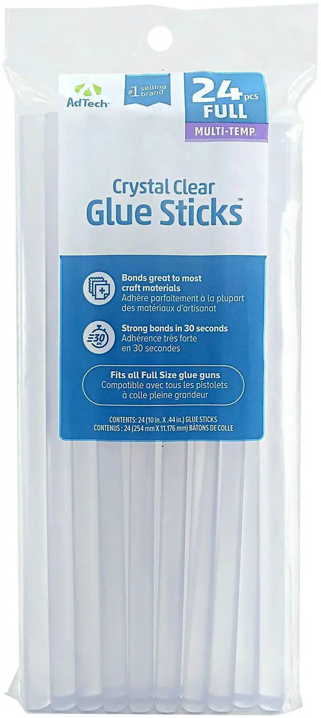 Main image of AdTech Hot Glue Sticks 10" Full Size, Clear, 24 Sticks