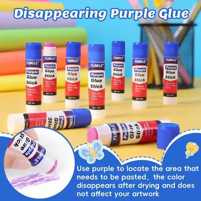 Alt view image 3 of 7 - 36 Pack Glue Sticks Bulk for Kids, Disappearing Purple Glue Sticks for Classroom and Teacher Supplies.0.18 OZ kids glue Dries Clear, Non-Toxic, Washable, Back to School Supplies and Student Must Haves
