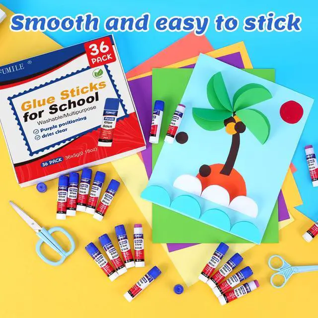 Alt view image 5 of 7 - 36 Pack Glue Sticks Bulk for Kids, Disappearing Purple Glue Sticks for Classroom and Teacher Supplies.0.18 OZ kids glue Dries Clear, Non-Toxic, Washable, Back to School Supplies and Student Must Haves