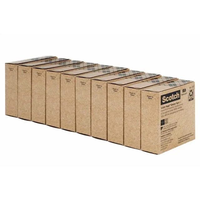 Alt view image 2 of 5 - Scotch Magic Greener Tape, Invisible Tape for Fixing Paper, Office Supplies and Back to School Supplies, 0.75 in .x 900 in., 10 Rolls