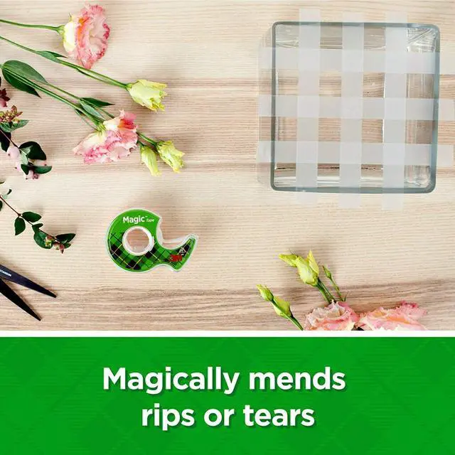 Alt view image 5 of 7 - Magic Tape 3 Packs Clear Tape, Magic Tapes with Dispensers, Invisible Tape 1/2 x 450 Inches, and a 8 Inch All Purpose Scissors (Gift Pack)