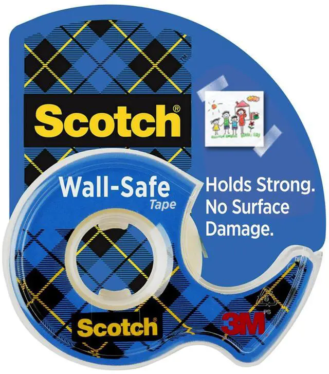 Main image of Scotch Wall-Safe Tape, 1 Dispenser Roll, Removable Wall Safe Tape, for Hanging Photos, Art, Décor, 3/4 in x 650 in
