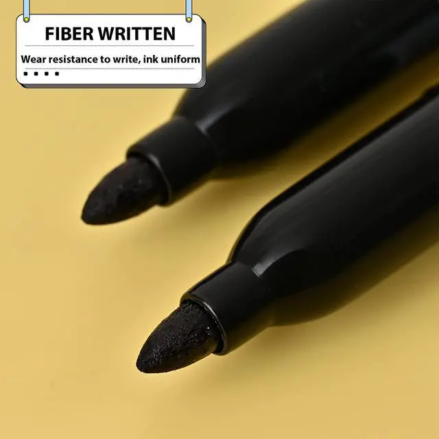 Alt view image 6 of 7 - Affisure Permanent markers, 100 packs permanent markers bulk, quick dryingin one second, waterproof, smooth, noteasy to erase, durable, can be markedon glass, tiles and cloth, office supplies