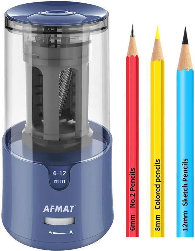 Main image of AFMAT Pencil Sharpener, Electric Pencil Sharpener for Colored Pencils, Auto Stop, Fast Sharpen in 3s, Large Hole Pencil Sharpeners Plug in for 6-12mm No.2/Jumbo Pencils PS93