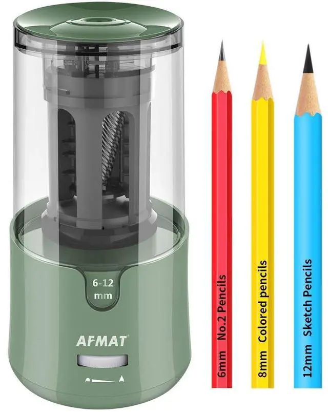 Main image of AFMAT Electric Pencil Sharpener, Auto Stop, Super Sharp & Fast, Electric Pencil Sharpener Plug in for 6-12mm No.2/Colored Pencils/Office/Home PS94