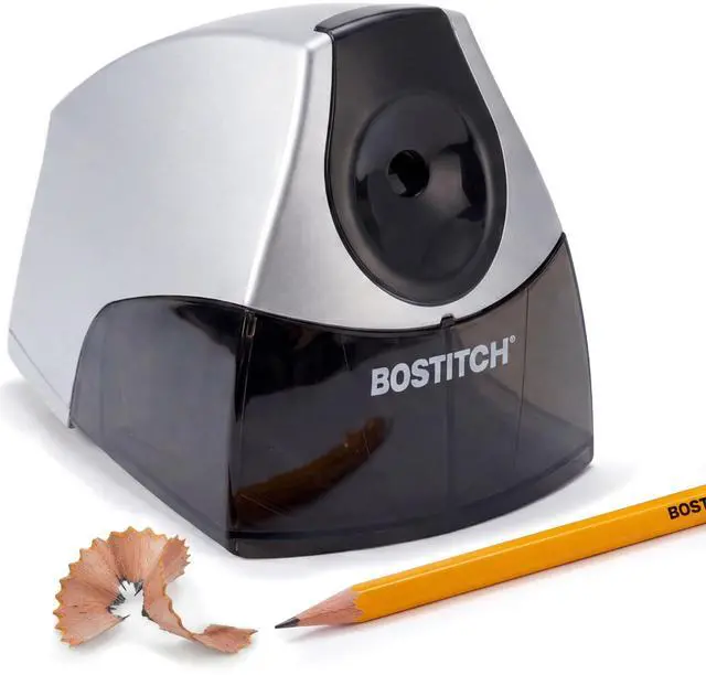 Main image of Bostitch Office Electric Pencil Sharpener for Classroom & Desk Use, Heavy-Duty Stall-Free Motor, High-Capacity Shavings Tray, Silver