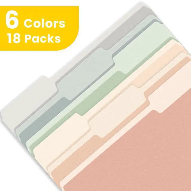 Alt view image 3 of 7 - SUNEE File Folders, 18 Pack Manilla Folders 8.5 x 11, Colored Folder Office Organization Home School Folders for Documents Files Paper, 6 Pastel Colors
