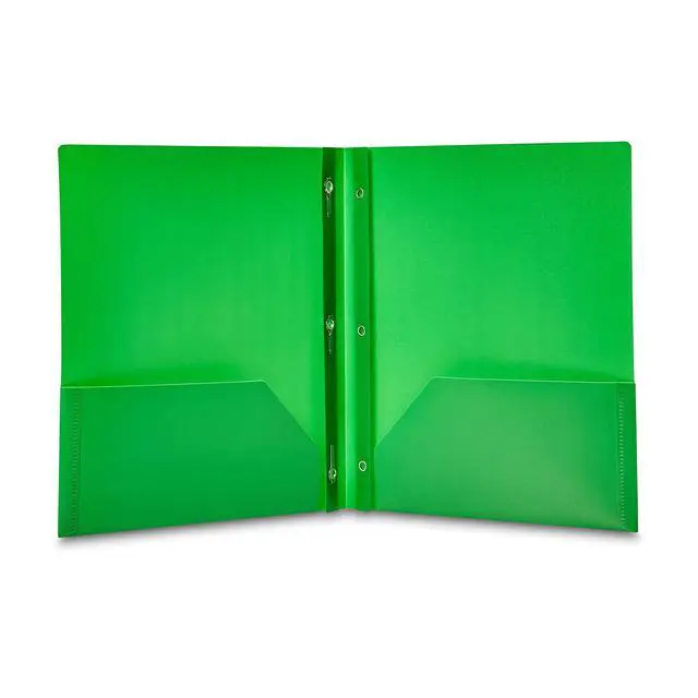 Alt view image 3 of 5 - Amazon Basics Heavy Duty Plastic Folders with 2 Pockets for Documents, Letter Size Paper, School Supplies Organization, Assorted Colors, Pack of 12
