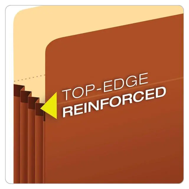 Alt view image 3 of 6 - Pendaflex Expanding File Pockets, Letter Size, 5.25" Expansion, Reinforced with DuPont Tyvek® Material, Redrope, 10 per Box (1534G-OX)