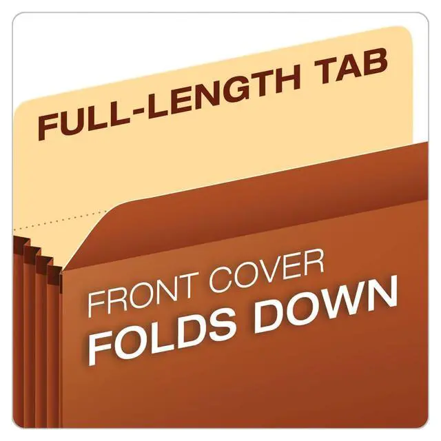 Alt view image 4 of 6 - Pendaflex Expanding File Pockets, Letter Size, 5.25" Expansion, Reinforced with DuPont Tyvek® Material, Redrope, 10 per Box (1534G-OX)
