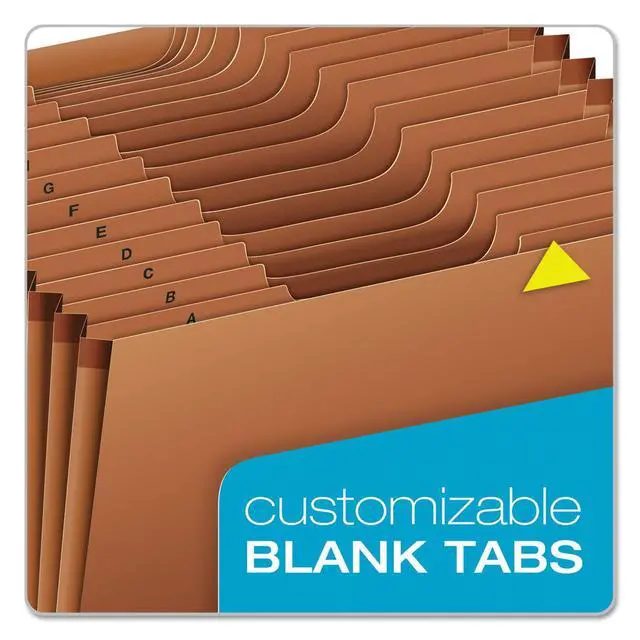 Alt view image 5 of 6 - Pendaflex Heavy Duty Expanding File with Extra-Thick Cover, Tyvek Reinforced Edges, 21 Pockets, AZ Tabs, Elastic Cord Closure, Letter Size (R117ALHD),Brown