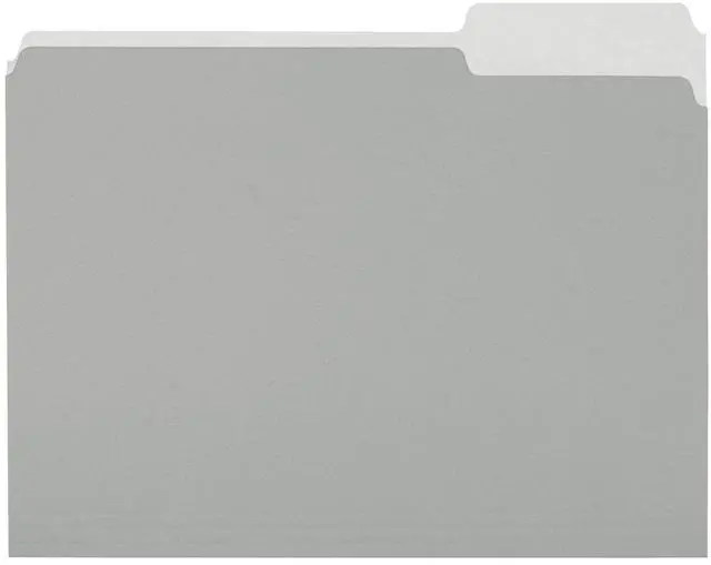 Main image of Amazon Basics File Folders for Organization, Letter Size, 1/3 Cut Tab, Gray, 36-Pack