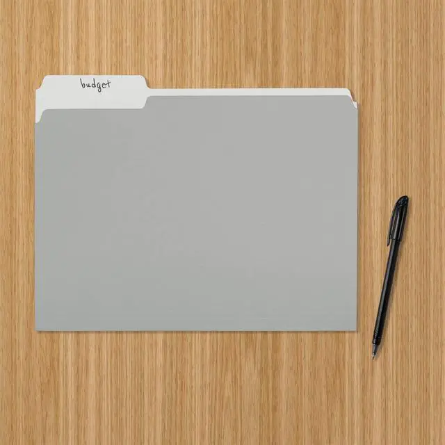 Alt view image 5 of 5 - Amazon Basics File Folders for Organization, Letter Size, 1/3 Cut Tab, Gray, 36-Pack
